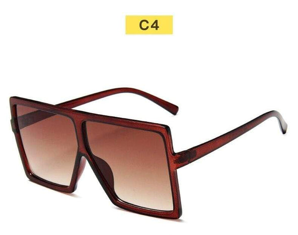 Black Sunglasses Women Square Flat Top Oversized Vintage Retro big frame fashion sunglasses feminine black female glasses