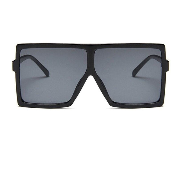 Black Sunglasses Women Square Flat Top Oversized Vintage Retro big frame fashion sunglasses feminine black female glasses