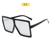 Black Sunglasses Women Square Flat Top Oversized Vintage Retro big frame fashion sunglasses feminine black female glasses