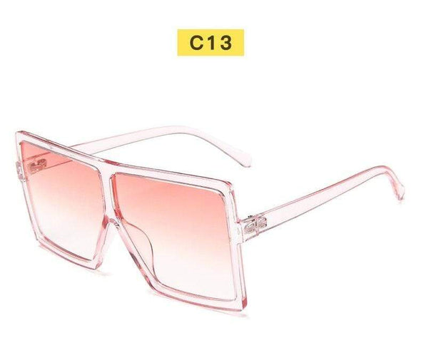 Black Sunglasses Women Square Flat Top Oversized Vintage Retro big frame fashion sunglasses feminine black female glasses