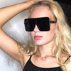 Black Sunglasses Women Square Flat Top Oversized Vintage Retro big frame fashion sunglasses feminine black female glasses