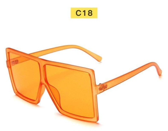 Black Sunglasses Women Square Flat Top Oversized Vintage Retro big frame fashion sunglasses feminine black female glasses
