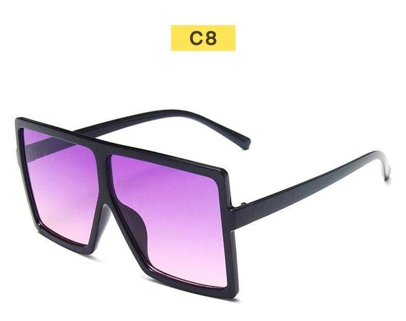 Black Sunglasses Women Square Flat Top Oversized Vintage Retro big frame fashion sunglasses feminine black female glasses
