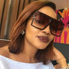 Black Sunglasses Women Square Flat Top Oversized Vintage Retro big frame fashion sunglasses feminine black female glasses
