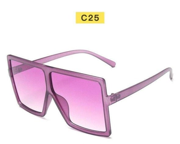 Black Sunglasses Women Square Flat Top Oversized Vintage Retro big frame fashion sunglasses feminine black female glasses