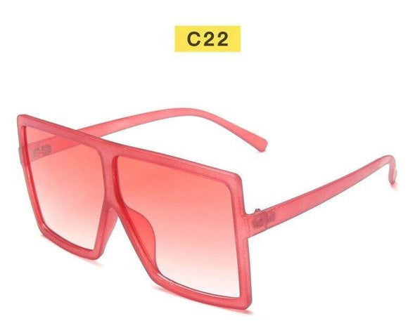 Black Sunglasses Women Square Flat Top Oversized Vintage Retro big frame fashion sunglasses feminine black female glasses