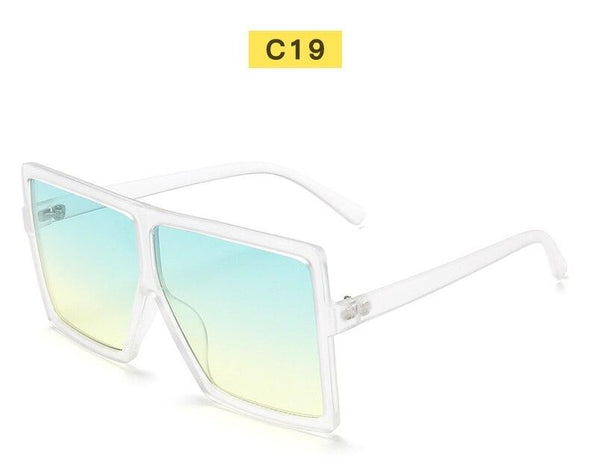 Black Sunglasses Women Square Flat Top Oversized Vintage Retro big frame fashion sunglasses feminine black female glasses
