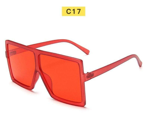 Black Sunglasses Women Square Flat Top Oversized Vintage Retro big frame fashion sunglasses feminine black female glasses