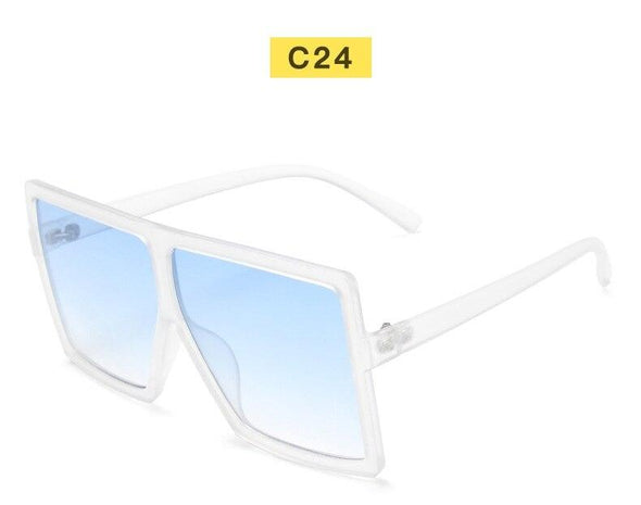 Black Sunglasses Women Square Flat Top Oversized Vintage Retro big frame fashion sunglasses feminine black female glasses