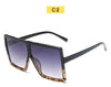Black Sunglasses Women Square Flat Top Oversized Vintage Retro big frame fashion sunglasses feminine black female glasses