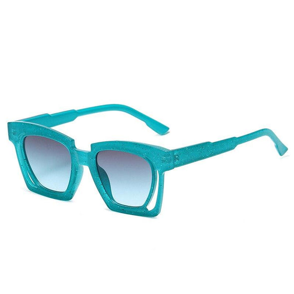 Blue Red Square Sunglasses 2021 Fashion Women's Vintage Shades
