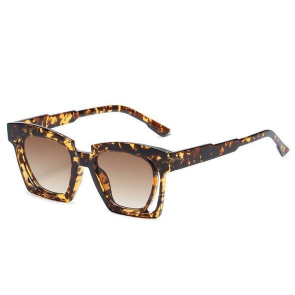Blue Red Square Sunglasses 2021 Fashion Women's Vintage Shades