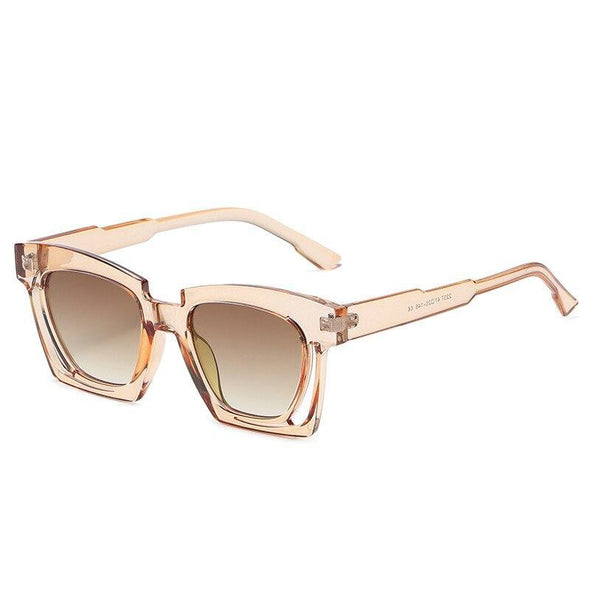 Blue Red Square Sunglasses 2021 Fashion Women's Vintage Shades