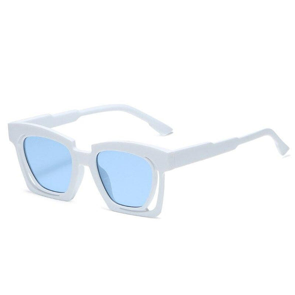 Blue Red Square Sunglasses 2021 Fashion Women's Vintage Shades