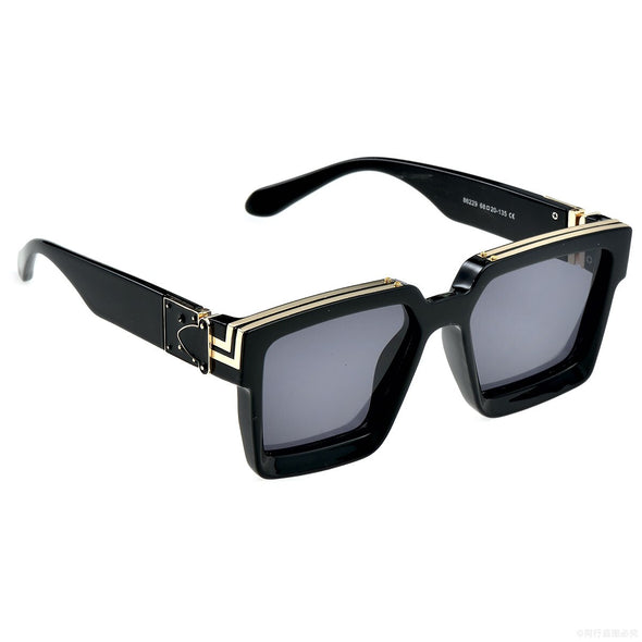 Funky Black Gold Square UV400 Sunglasses