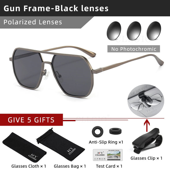 New Fashion Aluminum Photochromic Sunglasses Men Women Polarized Sun Glasses Chameleon Anti-glare Driving Oculos de sol