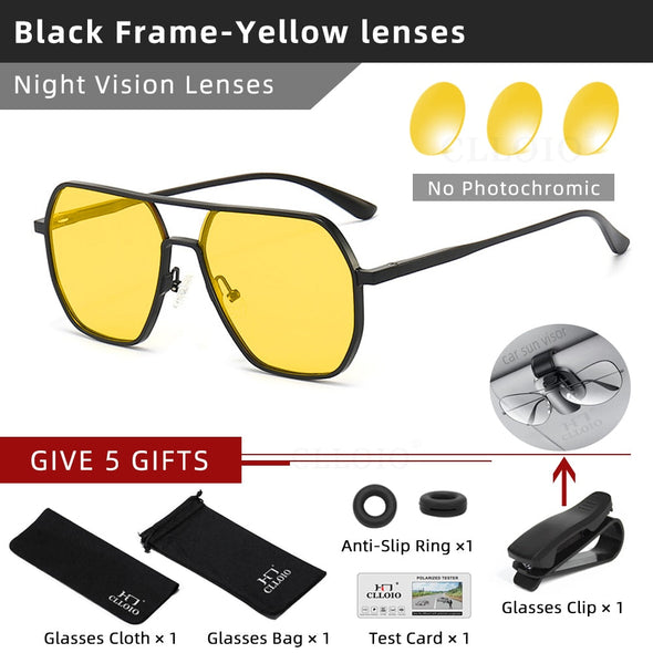 New Fashion Aluminum Photochromic Sunglasses Men Women Polarized Sun Glasses Chameleon Anti-glare Driving Oculos de sol