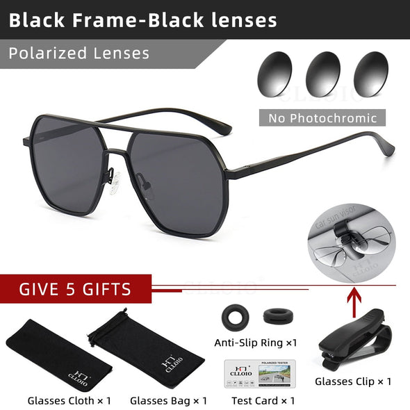 New Fashion Aluminum Photochromic Sunglasses Men Women Polarized Sun Glasses Chameleon Anti-glare Driving Oculos de sol