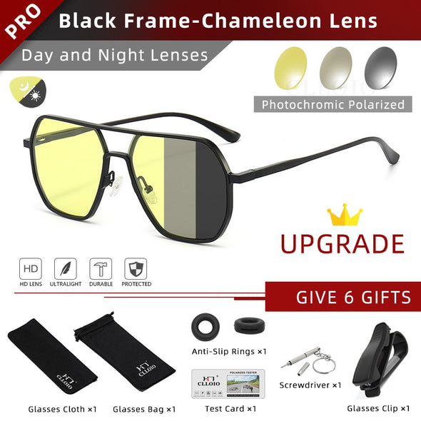 New Fashion Aluminum Photochromic Sunglasses Men Women Polarized Sun Glasses Chameleon Anti-glare Driving Oculos de sol