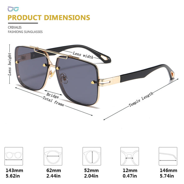 Vintage Sunglasses Women Fashion Trend Square Sun Glasses For Men Brand Designer Driving Shades Ladies