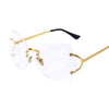 Cat Eye Eyeglasses Women Sunglasses Rimless Clear Eyewear Frame Purple Gradient Elegant Optics Rimless Lady Oversized lunette