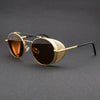 Classic Gothic Steampunk Sunglasses Polarized Men Women Brand Designer Vintage Oval Metal Frame Sun Glasses UV400