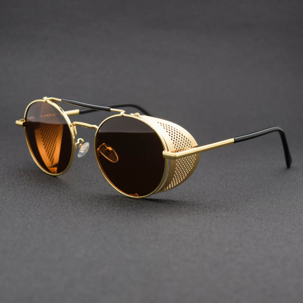 Classic Gothic Steampunk Sunglasses Polarized Men Women Brand Designer Vintage Oval Metal Frame Sun Glasses UV400