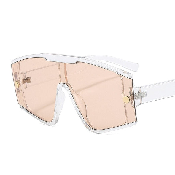Fashion Shield Sunglasses Men Women Goggle Gradients Lens Frame Vintage Brand Designer Luxury Metal Decorate