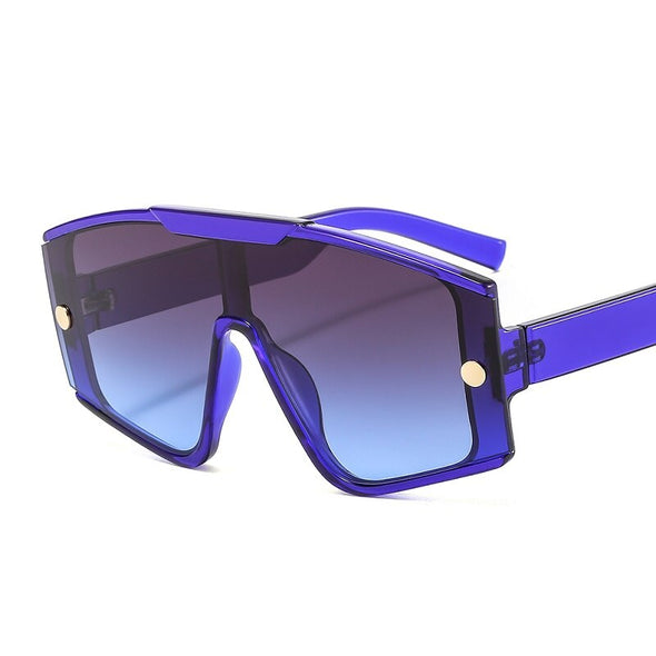 Fashion Shield Sunglasses Men Women Goggle Gradients Lens Frame Vintage Brand Designer Luxury Metal Decorate