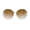 Diamond Sunglasses Women UV400 Rimless Vintage Sun Glasses Rhinestone Retro Sunglass Luxury Designer
