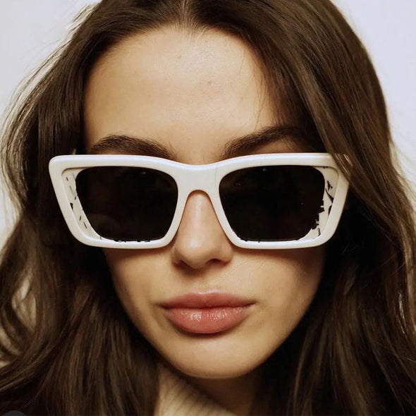 Fashion Cat Eye Square Sunglasses Women  Luxury Brand Designer Colorful Sun Glasses Ladies Trendy Retro Irregular Eyewear