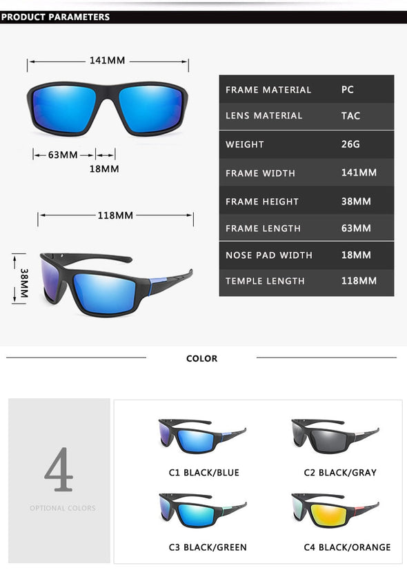 Fashion Hot Sale Polarized Sunglasses Men Women Classic Square Plastic Driving Sun Glasses Male Black Shades UV400