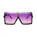 Fashion Oversized Punk Sunglasses Women Men Square Diamond Sun Glasses Lady Luxury Brand Designer Rhinestone Eyeglasses UV400