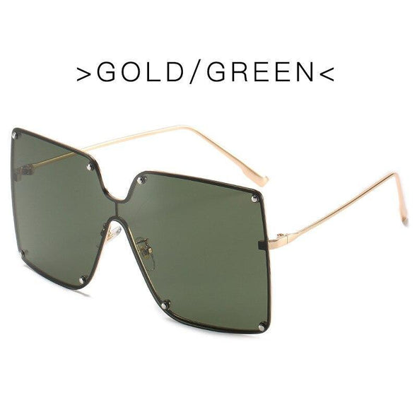 Fashion Square Sunglasses Women Designer 2021 Trend New Alloy Frame Oversize Gradient Shades