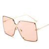 Fashion Square Sunglasses Women Designer 2021 Trend New Alloy Frame Oversize Gradient Shades