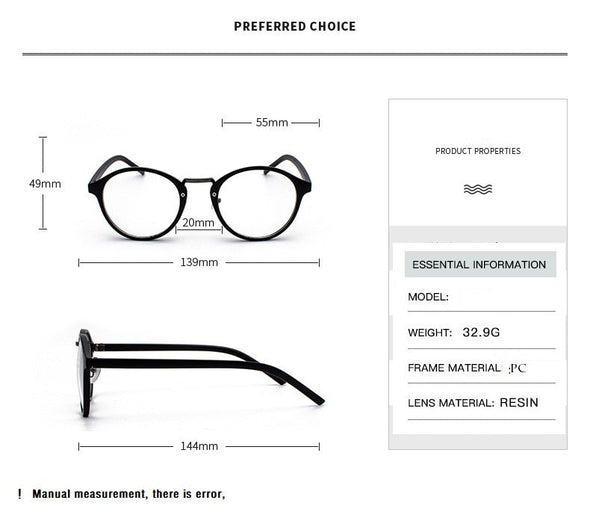Fashion Transparent round glasses clear frame Women Spectacle myopia glasses  Men EyeGlasses Frame nerd optical frames clear