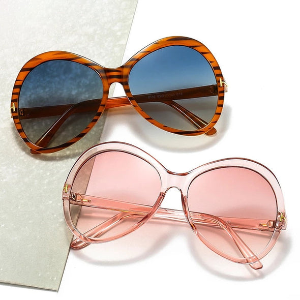 Fashion Vintage Oversized Round Sunglasses Trendy Retro Oval Sun Glasses For Woman Party UV400