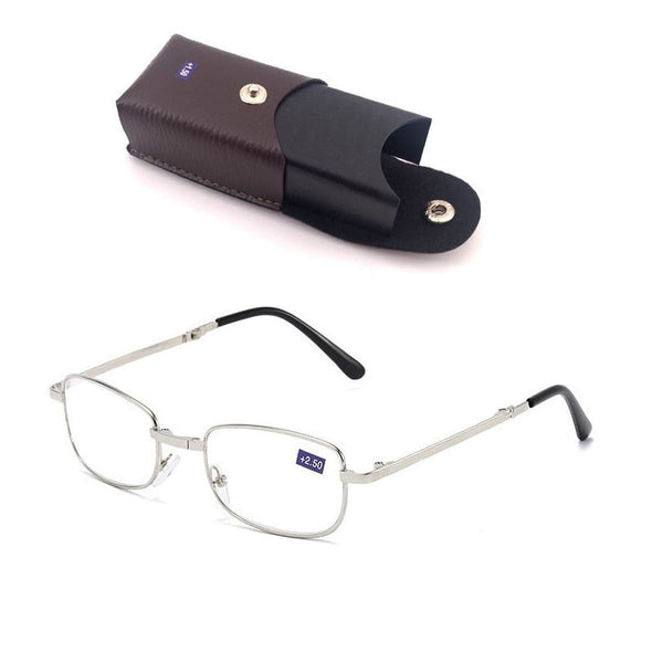 Foldable Reading Glasses Folding Presbyopia Men Women Metal Retro Computer Reading glasses with case 1.0 1.5 2.0 2.5 3.0 3.5 4.0