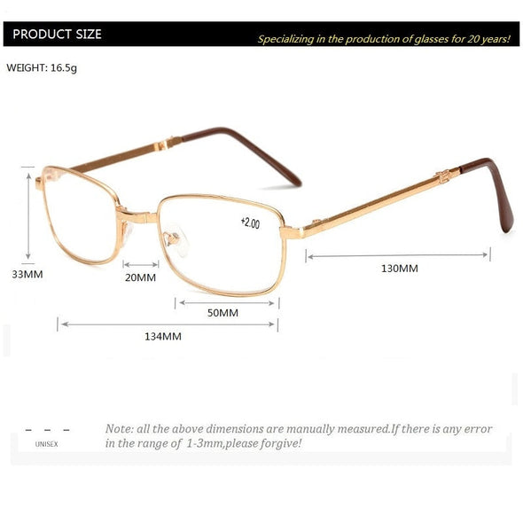 Foldable Reading Glasses Folding Presbyopia Men Women Metal Retro Computer Reading glasses with case 1.0 1.5 2.0 2.5 3.0 3.5 4.0