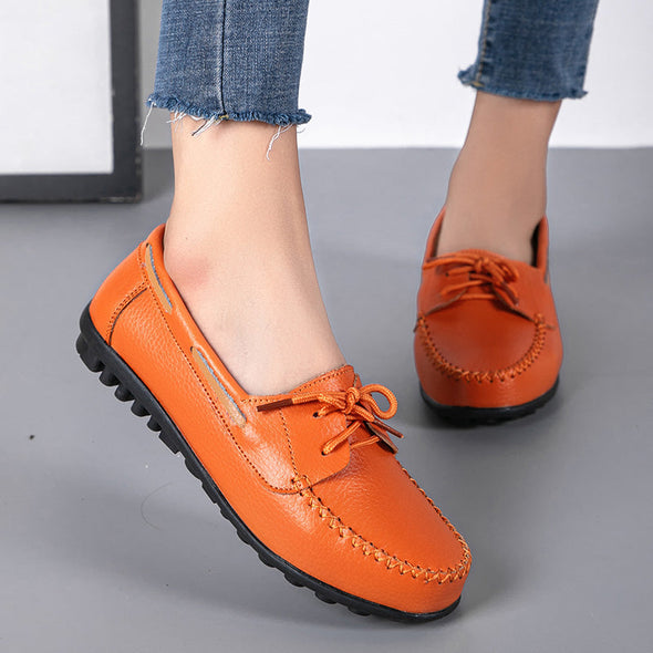 Zoloss Genuine Leather Fashion Women Flats Ballerina Shoes