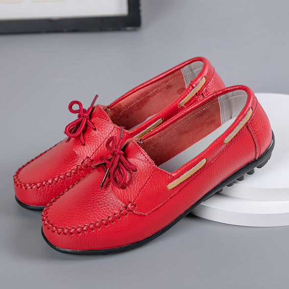 Zoloss Genuine Leather Fashion Women Flats Ballerina Shoes