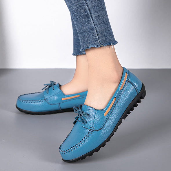 Zoloss Genuine Leather Fashion Women Flats Ballerina Shoes