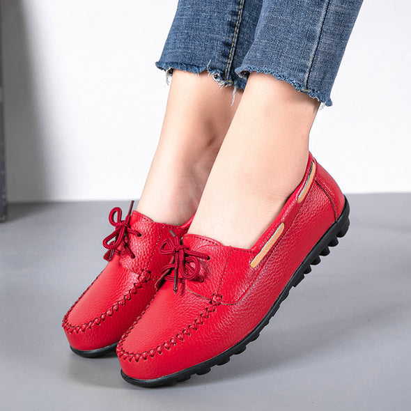 Zoloss Genuine Leather Fashion Women Flats Ballerina Shoes