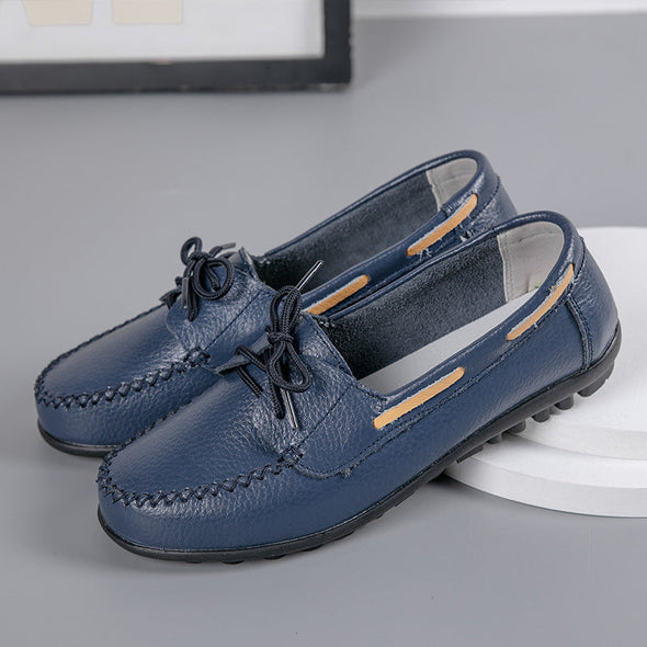 Zoloss Genuine Leather Fashion Women Flats Ballerina Shoes