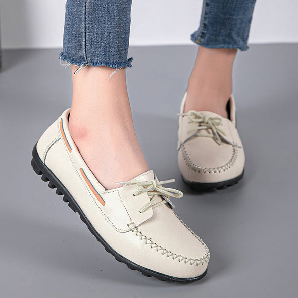 Zoloss Genuine Leather Fashion Women Flats Ballerina Shoes