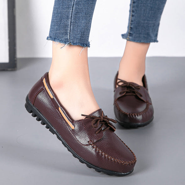 Zoloss Genuine Leather Fashion Women Flats Ballerina Shoes