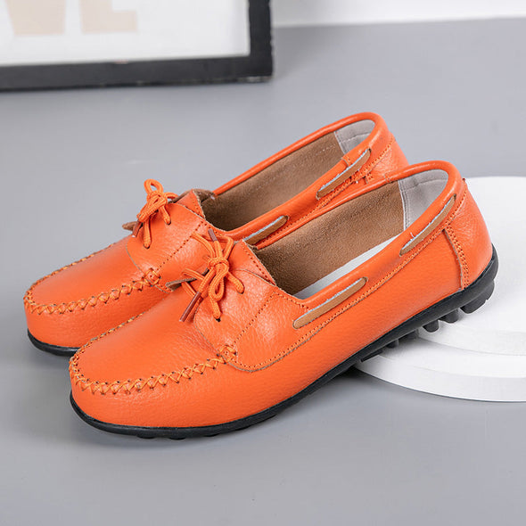 Zoloss Genuine Leather Fashion Women Flats Ballerina Shoes