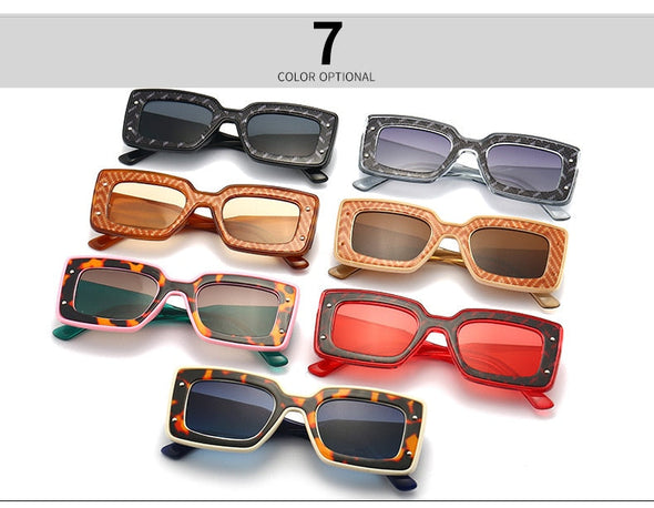 Rectangle Sunglasses Women Luxury Brand Designer  Men UV400 Square Shades Fashion Eyewear