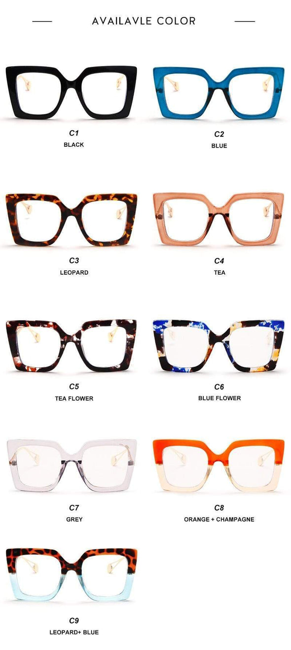 Vintage Glasses Women Men Square Clear Glasses Optical Anti Blue Light