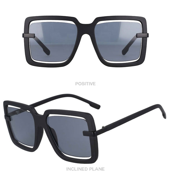 Oversized Square Hollow Luxury Frame Sunglasses Brand Designer Men Women Fashion Shades Uv400 Vintage Glasses